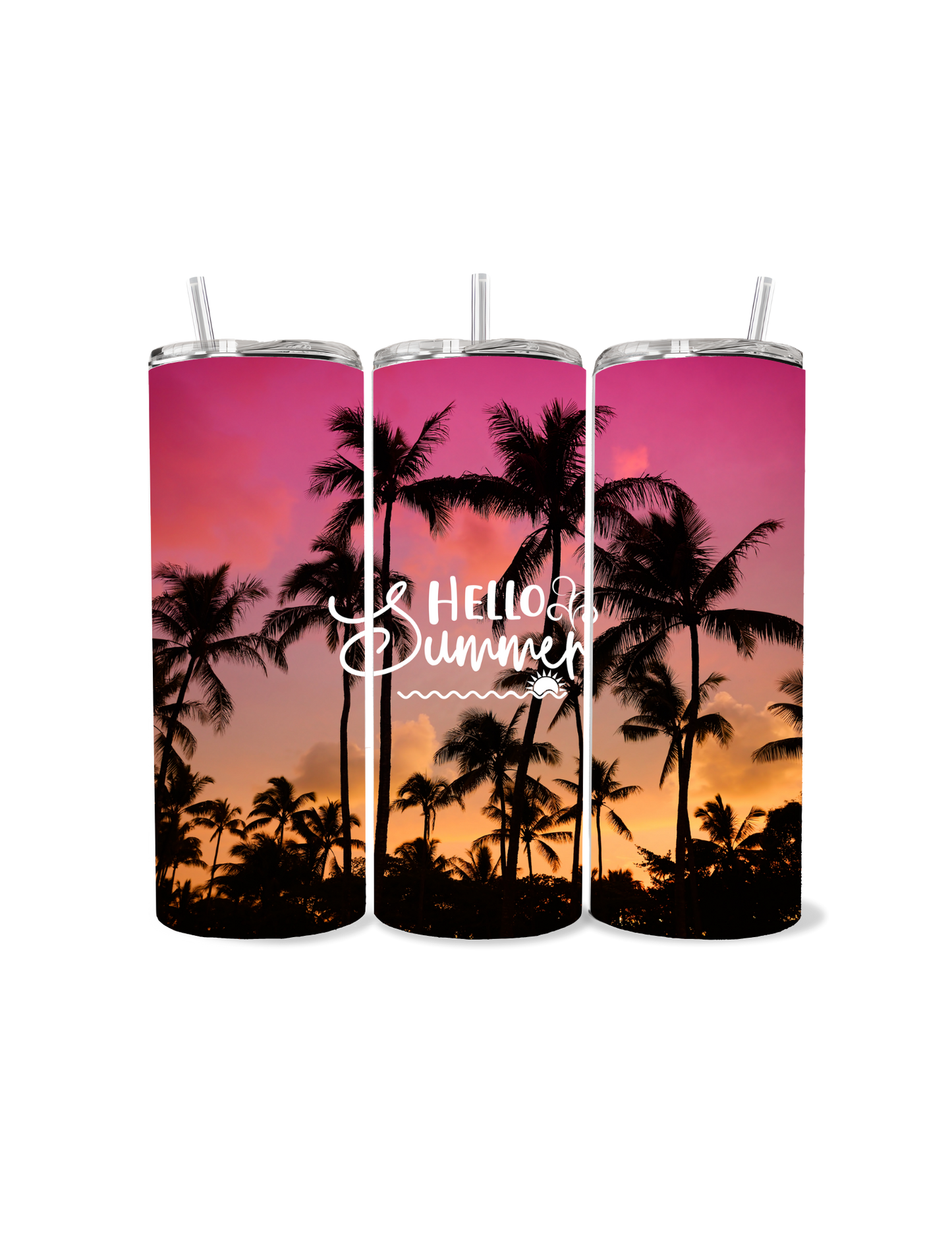 π΄βοΈ Hello Summer 20oz Stainless Steel Tumbler βοΈπ΄