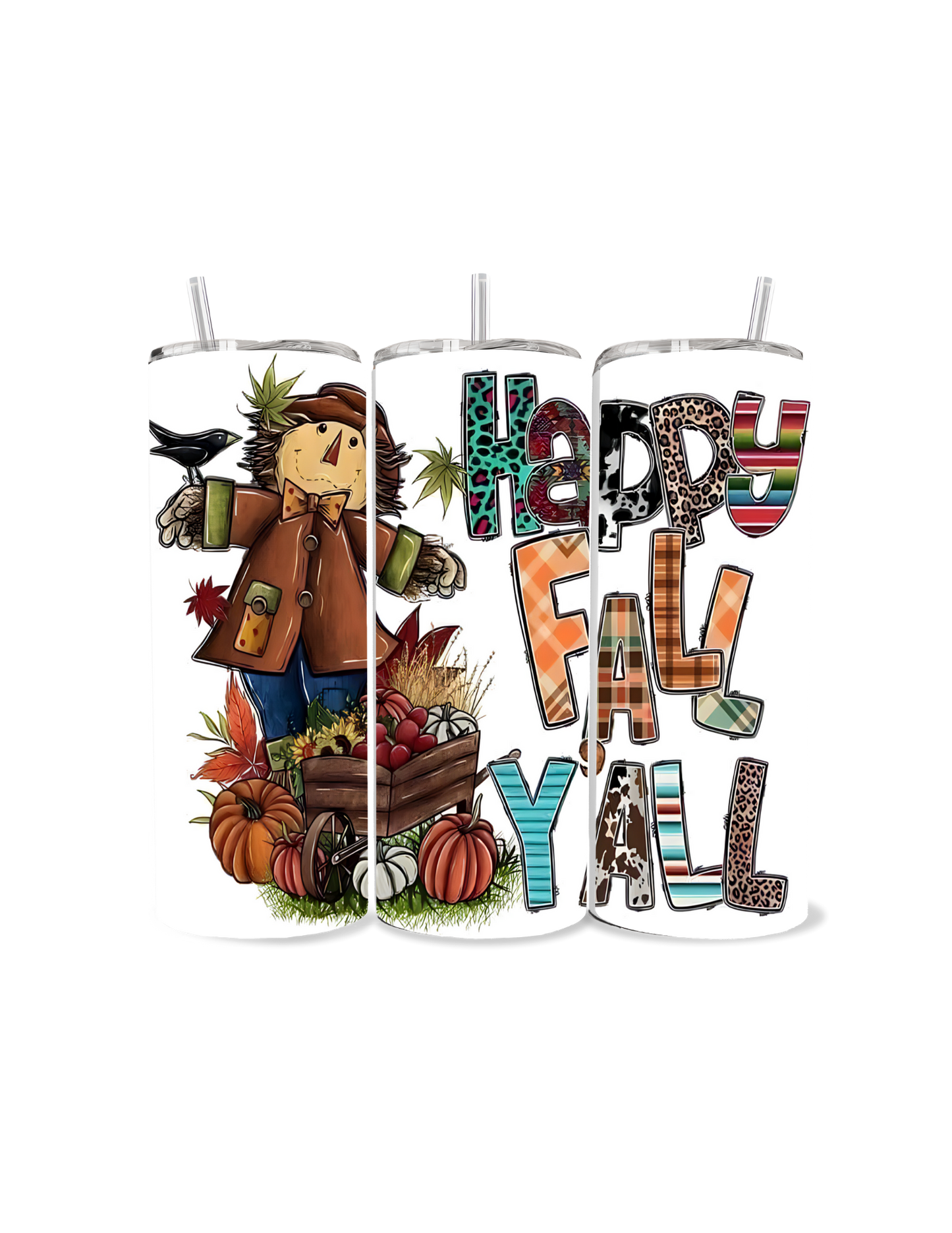 ππ Happy Fall Y'all Scarecrow Tumbler! πβ¨