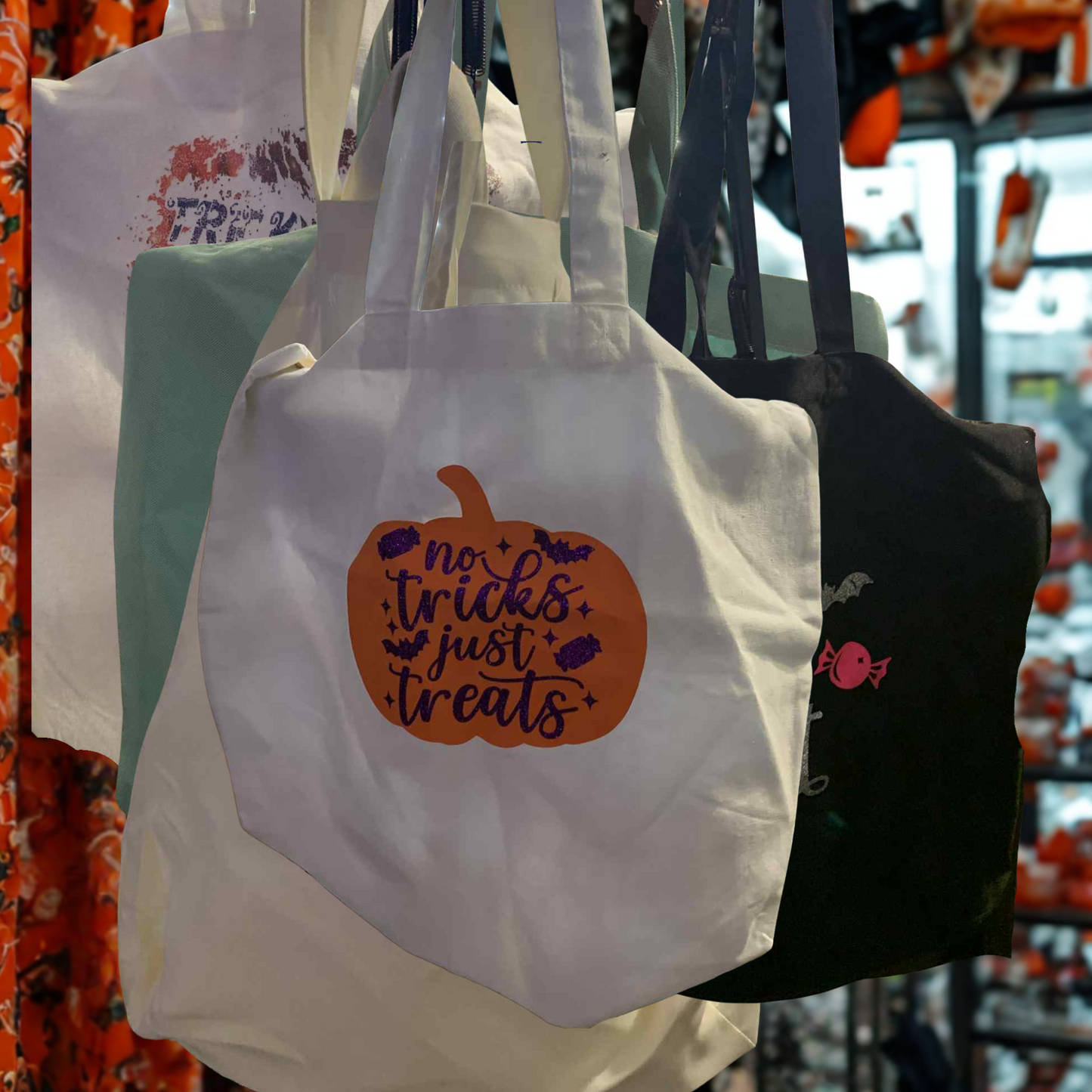 No Tricks, Just Treats Halloween Tote Bag