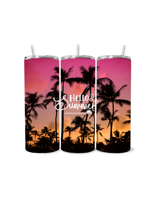 🌴☀️ Hello Summer 20oz Stainless Steel Tumbler ☀️🌴