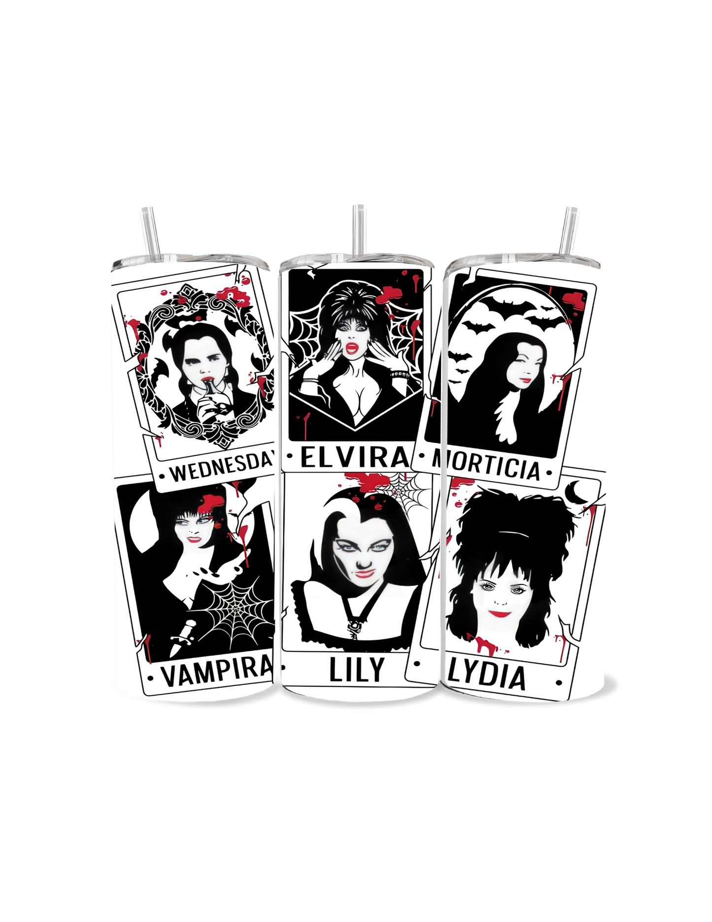 🕷️🖤 “Ladies of Horror” 20oz Stainless Steel Tumbler – Goth Icon Edition 🖤🕷️