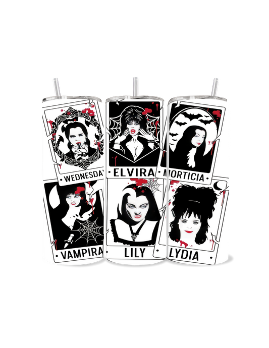 🕷️🖤 “Ladies of Horror” 20oz Stainless Steel Tumbler – Goth Icon Edition 🖤🕷️