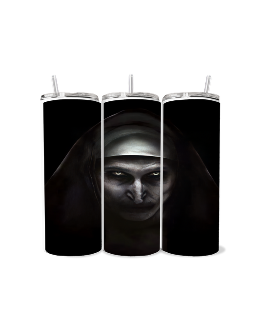 👻🔪 The Nun Horror 20oz Sublimation Tumbler – Terrifyingly Iconic ☕🩸