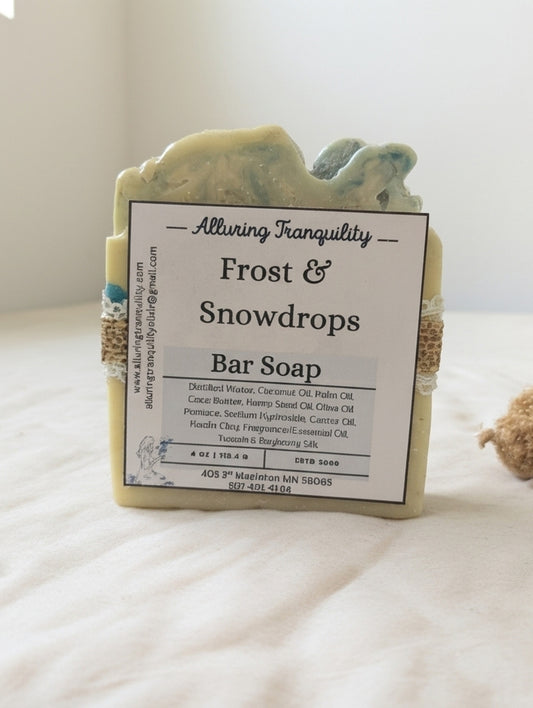 ❄️🌸 Alluring Tranquility – Frost & Snowdrops Cold Process Soap